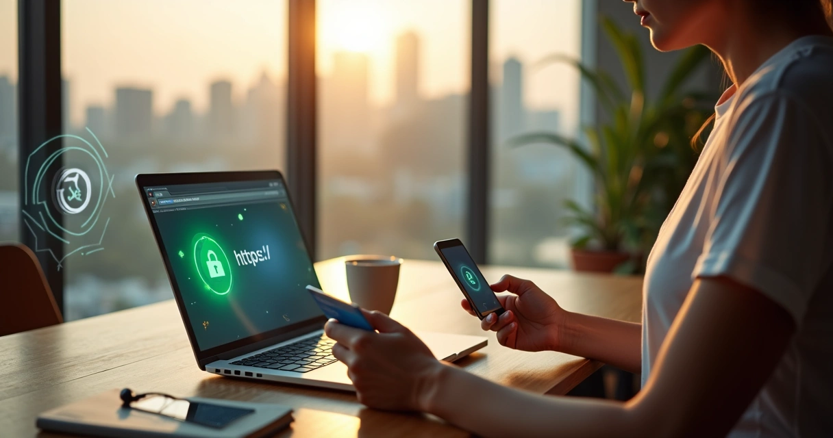 Consumidor em Manaus fazendo compra online segura no celular com cartão de crédito