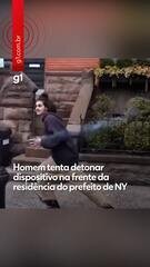 Bomba caseira contra casa do prefeito de NY: vídeo flagra homem tentando detonar explosivo em protesto ‘anti-muçulmano’