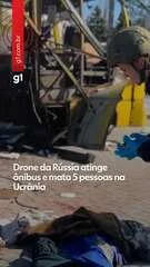 Drone russo atinge ônibus na Ucrânia: 5 civis mortos e mais de 20 feridos em ataque chocante em Nikopol