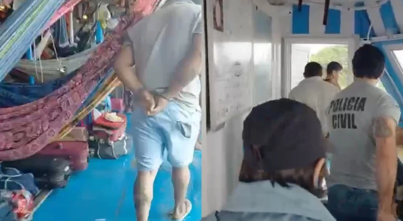 Suspeito de matar idosa em Manaus é preso em barco no interior do AM; vídeo mostra captura
