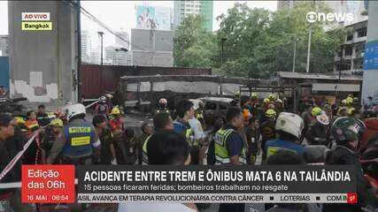 Tragédia em Bangkok: Trem Colide com Ônibus e Causa Explosão Devastadora, Deixando 8 Mortos e 20 Feridos