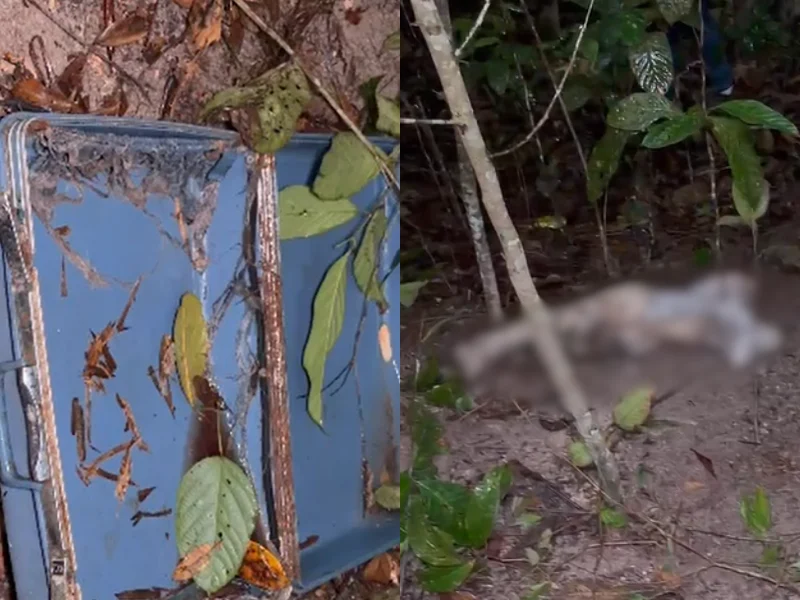 Corpo em decomposição achado em barranco na Zona Leste de Manaus; bilhete ilegível encontrado ao lado da vítima intriga autoridades