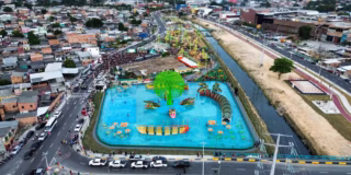 Praça Molhada do Gigantes da Floresta em Manaus fecha para manutenção essencial, veja quando reabre